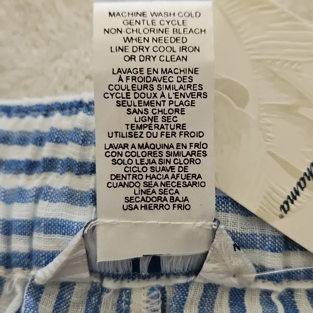 NWT Tommy Bahama Blue and White 100%‎ Cotton Striped Pull-on Shorts: Size- XL
